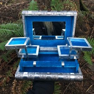 vintage antique silver jewelry box